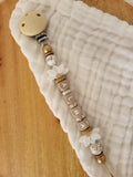 Attache-tétine lotus blanc